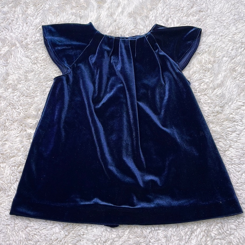 🟢 Joe Fresh Velvet Navy Blue Dress 12-18 months (22-27 lbs)